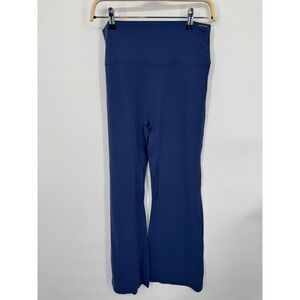 NWT YPB Studio Flex Wide Leg Flare Leggings Women's Large Navy Blue High Rise